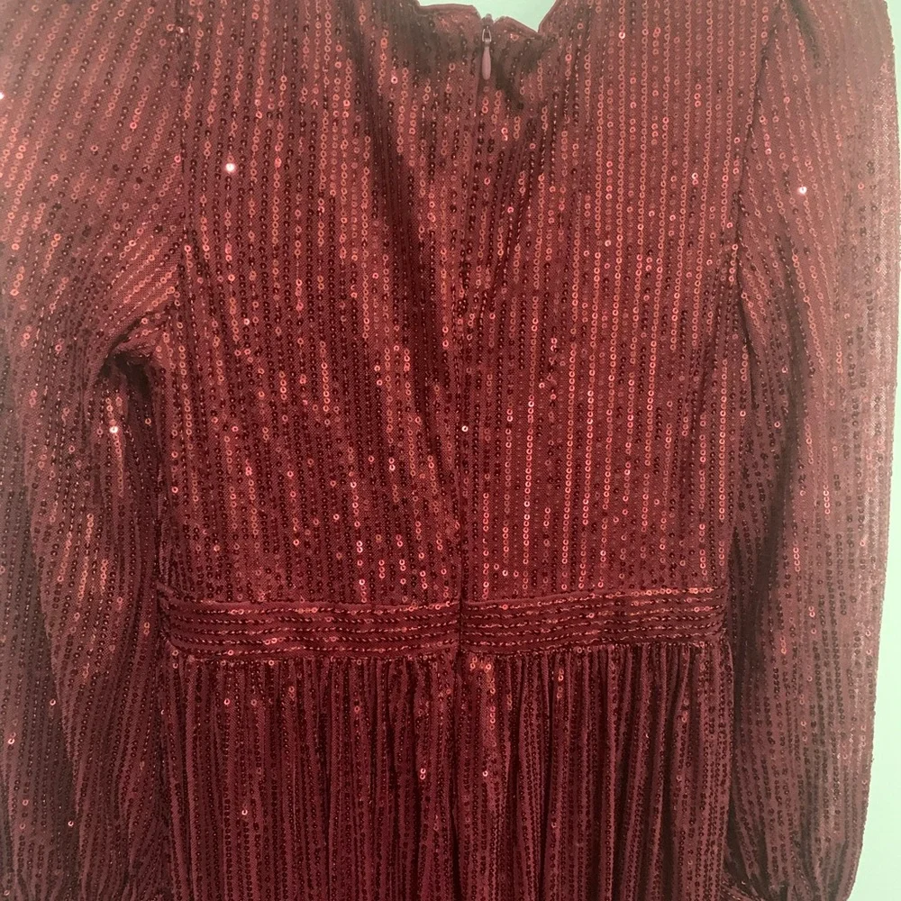 Elegant Red Sequin Gown - Picture 7 of 8